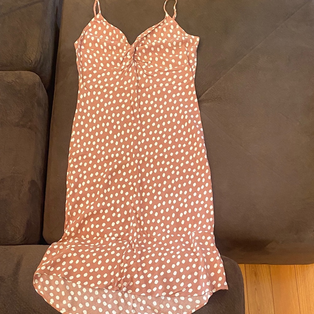 Abercrombie & Fitch Pink Polka Dot Maxi Dress